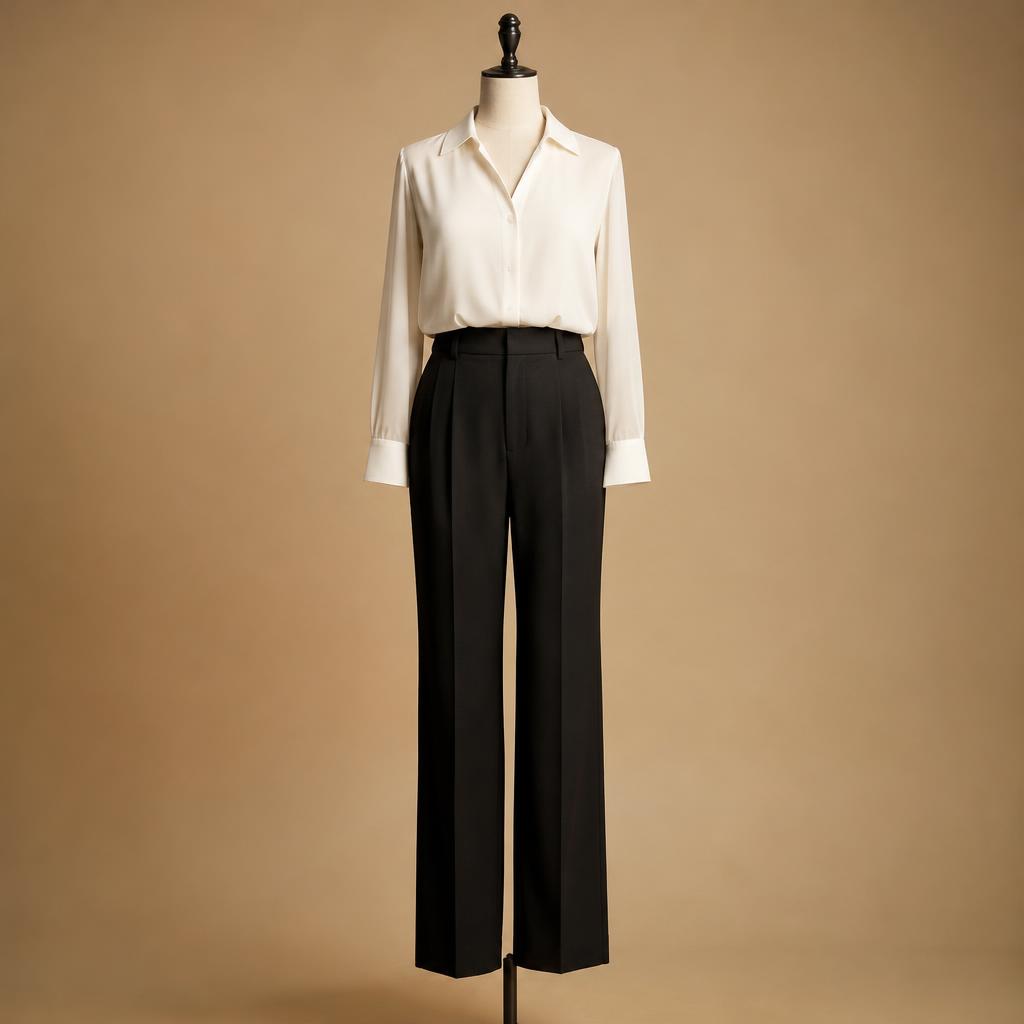 High-Waist Tailored Trousers
